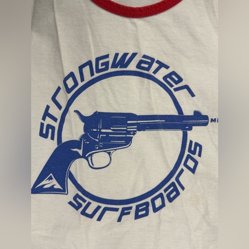 Strongwater Surfboards Graphic Tanktop- Blue and White Sz Small